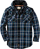 Legendary Whitetails Men's Standard Backwoods Hooded Flannel Shirt, Deep River Plaid, Small