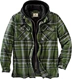 Legendary Whitetails Men's Standard Maplewood Hooded Shirt Jacket, Army Green Plaid, X-Large