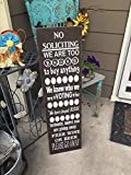 Christmas Present 36 Inch Funny No Soliciting Sign We Are Too Broke To Buy Anything Thin Mints No Trespassing Front Porch Decor Welcome Plaque Free Wine or Beer