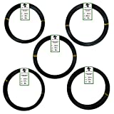 Anodized Aluminum Bonsai Training Wire 5-Size Starter Set with Canvas Bag - 1.0mm, 1.5mm, 2.0mm, 2.5mm, 3.0mm (147 feet total) - Choose Your Color (5 Sizes, Black)