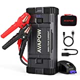 AVAPOW Car Battery Jump Starter 3000A Peak,Portable Jumpstart Starters for Up to 8L Gas 8L Diesel Engine with Booster Function,12V Lithium Jump Charger Pack Box with Smart Safety Clamp