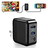 Switch Dock Charger Adapter for Switch OLED, 3 in 1 Switch Charger for TV, Switch TV Dock with USB 3.0 Port, Covert Dock Switch for Android Smartphone Tablet, 1.2M Power Cord