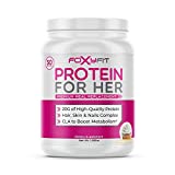 FoxyFit Protein for Her, Vanilla Cupcake Whey Protein Powder with CLA and Biotin for a Healthy Glow (1.85 lbs)