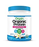 Orgain Organic Protein + Superfoods Powder, Vanilla Bean - 21g of Protein, Vegan, Plant Based, 5g of Fiber, No Dairy, Gluten, Soy or Added Sugar, Non-GMO, 1.12lb