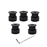 5pcs Black GT2 Pulley 20T 5mm bore for Creality Ender 3 V2 Pro 3s CR10 CR-10S CR6 SE 3D Printer Parts 6mm Width Belt 20 Teeth 2GT Stepper Motor Pulleys (5mm bore)