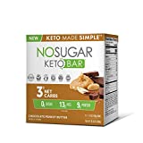 No Sugar Keto Bar Snack - Chocolate Peanut Butter Flavor - Low Carb No Sugar Keto Snack Food with Keto Friendly Macros, 3g Net carb, 9g Plant Based Protein, 13g Healthy Fat, Sugar Free (0g) - 12 Bars