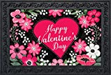 Briarwood Lane Happy Valentine's Floral Doormat Love Heart Indoor Outdoor 18" x 30"