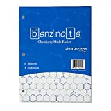 BENZNOTE, Loose Leaf Filler Paper, for Organic and Biochemistry, 8-1/2" x 11", Hexagonal Graph Rule, Green Lined, 3-Hole Punched, 112 Pages