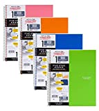 Five Star Spiral Notebook, 1 Subject, Graph Ruled Paper, 100 Sheets, 11" x 8-1/2", Color Will Vary, 4 Pack (06190)