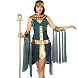 Spooktacular Creations Egyptian Goddess Queen Cleopatra Costume for Women Halloween Role-Playing Cosplay(Medium) Green