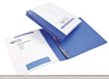 Avery Flexible View 3 Ring Binder, Clear Front Customizable Cover with Solid Back, 1 Inch Round Rings, 1 Clear/Blue Binder (17675)