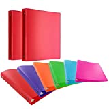 Emraw 1 Inch Poly 3 Ring Glitter Binder with Pocket Storage Hanging File Folders Presentation View Durable Binders for School, Home or Office Clear Folders with Pockets (Pack of 4)