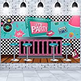50's Soda Shop Banner Decoration Back to 50's Rocking Party Backdrop, Soda Shop Background Photography Photo Props for Studio Booth Supplies