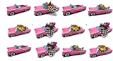 12 Classic Car Party Food Boxes - Pink Birthday Set
