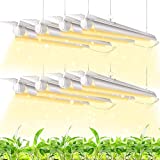 Kihung (Pack of 8) LED Grow Lights, 2FT T8 Grow Lights, 192W(824W) Full Spectrum Grow Light Strips with Reflectors, High PPFD Value Grow Lights for Indoor Plants