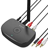 Besign BE-RCA Long Range Bluetooth Audio Adapter, HiFi Wireless Music Receiver, Bluetooth 5.0 Receiver for Wired Speakers or Home Music Streaming Stereo System, Black