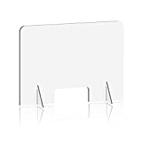 INTELLIMADE - Plexiglass Shield, Sneeze Guard Panel for Desk, Counter and Table, Portable, Clear Acrylic, Multi-Sizes (24" W x 16" H)