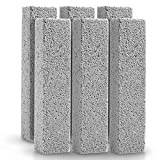 6 Pack Pumice Stone for Toilet Bowl Cleaning, Scouring Stick Remove Toilet Bowl Hard Water Rings, Calcium Buildup and Rust Suitable for Cleaning Toilet, Bathroom, Kitchen Sink, GrillGray