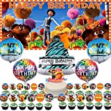 QUEENMO The Lorax Party Supplies Cake Topper Balloons Dr Seuss Banner Backdrop Birthday Boys Decorations Decor