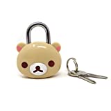 Honbay Cute Beige Bear Lock Padlock with Keys for Suitcases, Backpacks and Lockers