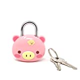 Honbay Cute Pink Pig Lock Padlock with Keys for Suitcases, Backpacks and Lockers
