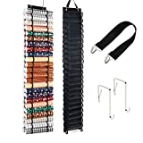 48 Compartments Vinyl Roll Holder with 2 Hooks- Hanging Vinyl Roll Storage Organizer Adjustable Hanging Craft Vinyl Storage Rack Vinyl Roll Keeper Craft Room Organizer for Closet, Door and Wall Mount