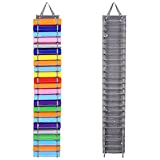 Vinyl Holder, Vinyl Roll Holder, Vinyl Storage Organizer with 48 Compartments (24 Each Side), Craft Room Organizer, Wall Mount Hanging Roll Keeper for Office, Gift Wrap Organizer. (Gray)