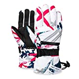 Atercel Ski Gloves Waterproof Touchscreen Snow Gloves for Men Women, Snowboard Warm Winter Gloves for Cold Weather(Red,Medium)