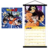 Trends International 2022 Dragon Ball Z Wall Magnetic Frame, 12" x 12", Calendar Bundle