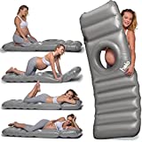HOLO The Original Inflatable Pregnancy Pillow, Pregnancy Bed + Maternity Raft Float with a Hole to Lie on Your Stomach During Pregnancy, Safe for Land + Water, Silver