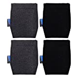 BCP 4 pcs Pocket Square Card Holder for Man’s Suits (Black and Dark Gray Color)