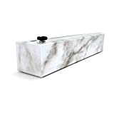 Chicwrap Marble Refillable Plastic Wrap Dispenser - Includes 12" x 250' Roll Professional Grade Disposable Plastic Wrap - Reusable Dispenser w/ Slide Cutter - Ideal Dispenser & Saves Money