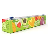 Chicwrap Veggies Refillable Plastic Wrap Dispenser - Includes 12" x 250' Roll Professional Grade Disposable Plastic Wrap - Reusable Dispenser w/Slide Cutter - Ideal Dispenser & Saves Money