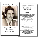 Copy King Funeral Memorial Prayer Cards - Personalized Photo and Prayer - 50 Cards