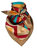 Wyoming Traders Southwest Cowboy Wild Rag 100% Silk Scarf Bandana Multiple Colors 34.5" (Gold Red)