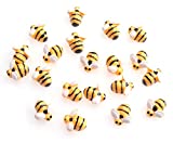 Sowaka 20 Pcs Mini Bee Ornaments Tiny Resin Flatback Embellishment Bumble Bee for Hair Clip DIY Craft Art Project Home Garden Decoration Supplies Jewelry Making Scrapbooking (Large)