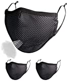 Breathable Comfort Mesh Face Mask for Men Women Youth Adults 3D Adjustable Reusable Washable Exercise Sports Masks for Home Office Work Outdoors 2 Pack Black