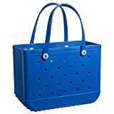 BOGG BAG X Large Waterproof Washable Tip Proof Durable Open Tote Bag for the Beach Boat Pool Sports 19x15x9.5 (X Large, BLUE-eyed bogg)