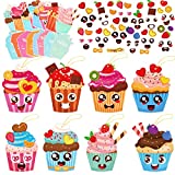 32 PCS Valentine's Day Craft Kits DIY Cake Craft for Kids, Make Your Own Valentines Cake Sweet Ornament Bulk Valentine's Day Paper Decorative Kit for Home Class Game Activities