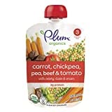 Plum Organics Stage 3, Organic Baby Food, Carrot, Chickpea, Pea, Beef and Tomato, 4 Ounce Pouches (Pack of 12) (Packaging May Vary)