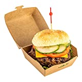 2.75 Inch Mini Burger Boxes, 100 Mini Clamshell Food Containers - Hinged Lid, Disposable, Kraft Paper Mini Clamshell Take Out Boxes, For Mini Appetizers Or Desserts, Serve Sliders Or Small Sandwiches