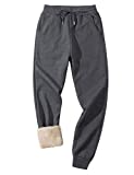 Gihuo Men's Winter Fleece Pants Sherpa Lined Sweatpants Active Running Jogger Pants (Dark Grey, Large)