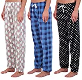 3 Pack MF: Womens Fleece Pajama Pants Fleece Plush Warm Sexy Holiday PJ Pijama Microfleece Flannel Bottoms Christmas Winter Cozy Cute Fuzzy Lounge Sleep wear - Set 2,M