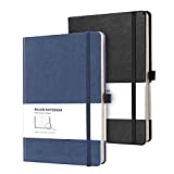 RETTACY Lined Journal Notebook Hardcover 2 Pack - A5 College Ruled Writing Notebook with 376 Numbered Pages,100gsm Thick Paper 5.75'' × 8.38''