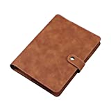 A5 PU Leather Notebook Binder, Refillable 6 Round Ring Binder Cover for A5 Filler Paper, Notebook Personal Planner Binder - Brown