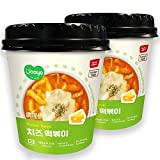 [Joayo] 2 Cup of Instant Topoki Tteokbokki Korean Snack 120g - Rice Cakes Different Flavors Spicy Korean Food Kfood Tteok (Cheese), 4.2 Ounce