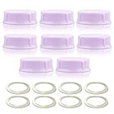 Maymom Solid Lids with Sealing Ring for Standard Sized Bottles; Bottles Lids/Fits Medela Bottles, Ameda, and Small Sized Nuk, Playtex, Gerber Bottles; 8pc (Purple)