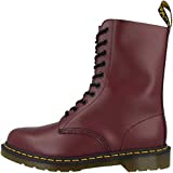 Dr. Martens, 1490 10-Eye Leather Boot for Men and Women, Cherry Red Smooth, 8 US Women/7 US Men