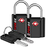 Black 2 Pack TSA Approved Travel Luggage Locks Ultra-Secure Dimple Key Travel Locks with Zinc Alloy Body