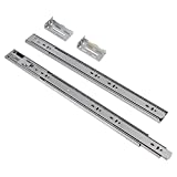 2 Pair DECORITEN 22 inch Soft Close Drawer Slide Full Extension, Ball Bearing Cabinet Hardware Rails with Rear Mounting Brackets, for Face Frame Cabinet